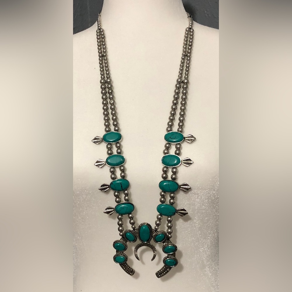 Faux Squash Blossom Necklace